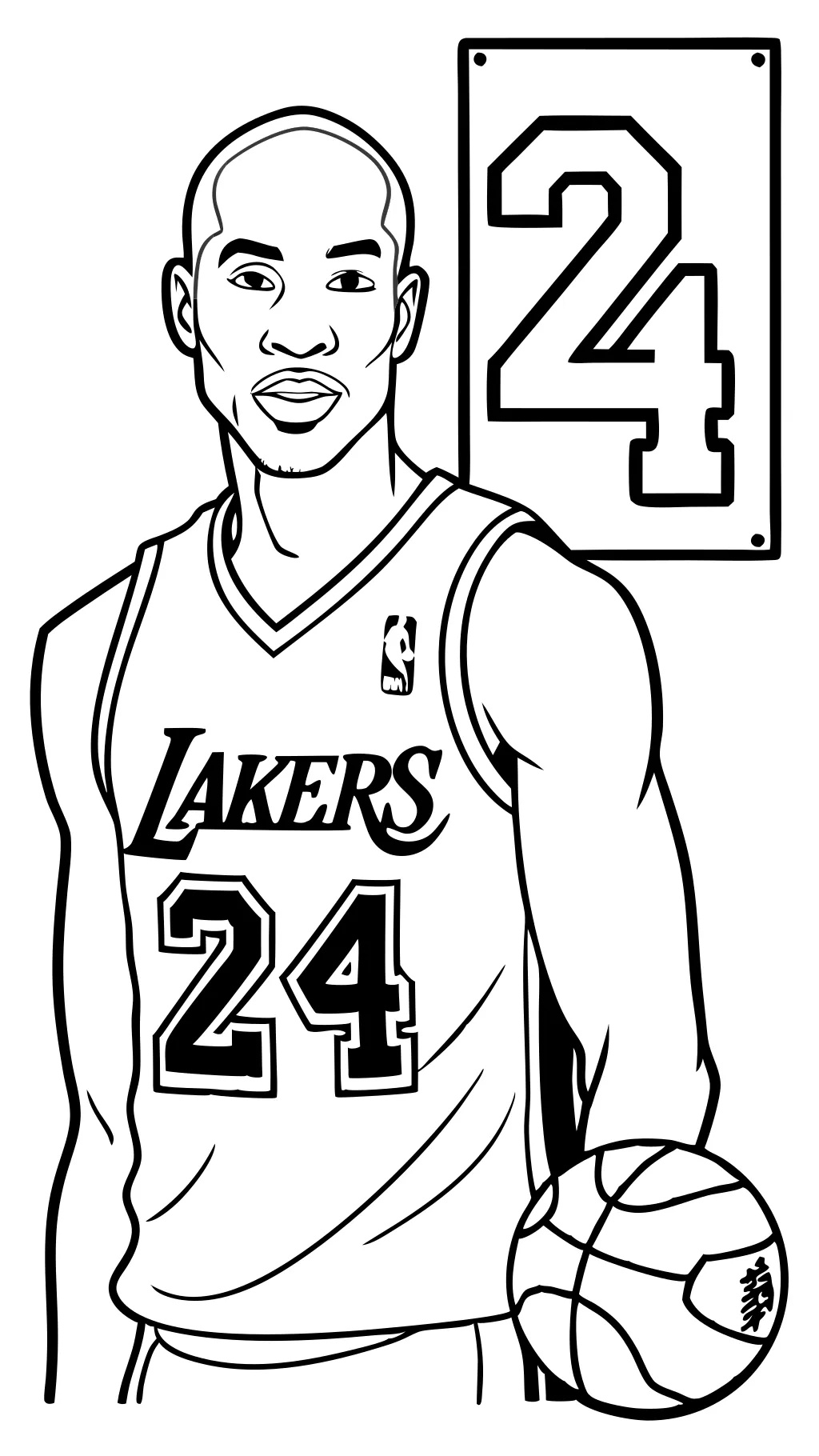 páginas para colorear kobe bryant